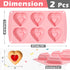 Webake Silicone Heart Cake Mold, 6-Cavity Mini Heart Shaped Cake Pans, Pack of 2