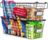 Granrosi Large Stackable Wire Baskets for Organizing, Set of 2 Snack & Chips Organizer for Pantry, Bronze Wire Baskets