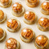 Zezzxu 50 Pack Mini Cake Containers, Clear Plastic Cupcake Boxes with Dome Lids for Individual Cookies, Mooncake, Gold