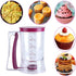 4 Cup Pancake Cupcake Batter Dispenser - 900mL with Measuring Label, Squeeze Handle, Silicone Brush for Baked Goods