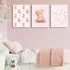 3Pcs Pink Teddy Bear Wall Art Coquette Bow Wall Decor Pictures Cute Animal Nursery Canvas Posters Prints for Baby Girls