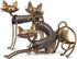 Tooarts Metal Sculpture Iron Art Cat Spring Handicraft for Home Decoration