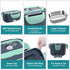Electric Heated Lunch Box for Adults, 80W 1.5L Leak-Proof Stainless Steel Container, 12/24/110V with Fork & Spoon