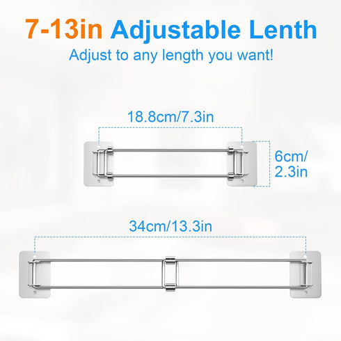 songsoso 2 Pack 713 Inches RV Shower Corner Storage Bar, Camper Shower Caddy, Adjustable Bathroom Organizer, Stainless