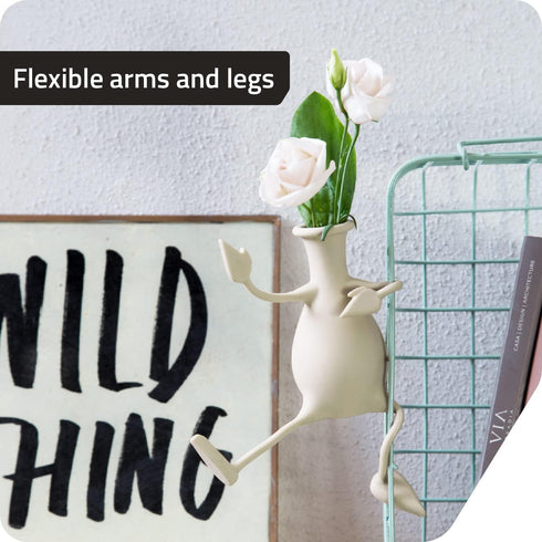 Florino Friendly Flower Vase - Modern Home Décor for Flowers, Unique Gifts by Peleg Design (Stone)