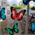 Butterfly Window Clings (36 pcs) - Large Decals for Glass, Blue, Red, Orange, Teal, Decorative, Reusable, Indoor Use