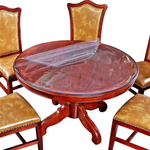 Icefire Round Table Cover Desk Tabletop Protector Clear Plastic Tablecloth Protective Pad Thicken