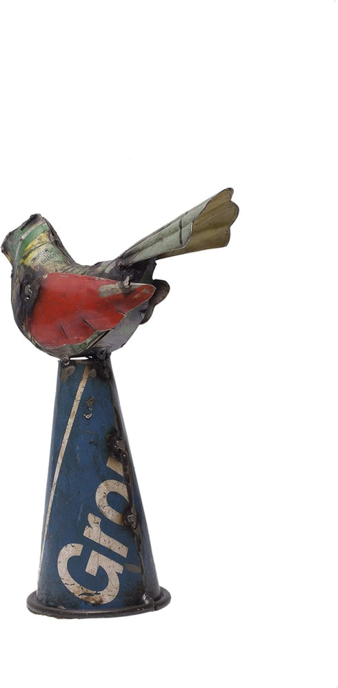 DeKulture Recycled Iron Bird Bottle Topper - Decorative Wine Bottle Cover (5.5x2.5x6 Inches)