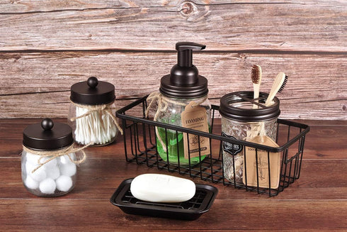 Kitchen and Bathroom Soap Dish Tray - Metal 2-Piece with Drainage Grid and Holder for Kitchen Sink, Rust Resistant