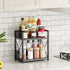 Giikin 2 Tier Countertop Shelf Organizer - Grey Desktop Coffee Organizer, Spice Rack for Kitchen