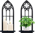 Natrlart Gothic Wall Sconces Set of Two Candle Holder, Black Metal Gothic Wall