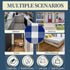 SEEKSEE Cotton Buffalo Plaid Rug, 27.5"x43", Blue and White Checked Washable Doormat for Indoor Outdoor Use