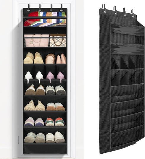 FENTEC 1 Pack 8 Shelves Over The Door Shoe Organizer, 68" Exlarge