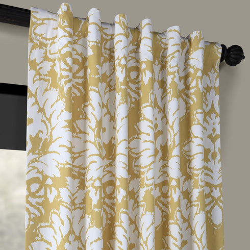 HPD Half Price Drapes Luxury Damask Cotton Curtains, 108 Inches Long, Room Darkening, 50W x 108L, Lacuna Sun Damask