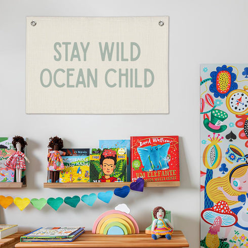 Wheatwin 20x30 Nursery Wall Decor, Ocean Theme Classroom Decor, Ocean Nursery Decor, Stay Wild Ocean Child Linen Canvas