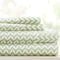 Linen Market Double-Brushed Microfiber Queen Sheet Set - 4 Piece, Oeko-TEX Certified, Puffed Chevron Sage