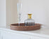 13.8"x2") Round Rattan Woven Serving Tray with Handles Ottoman Tray for Breakfast, Drinks, Snacks for Coffee Table