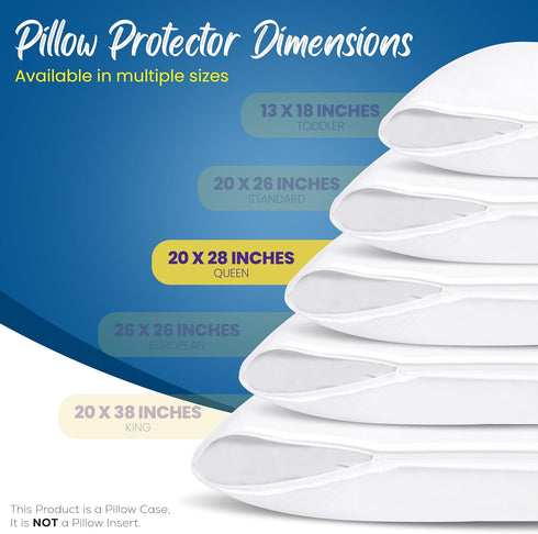 Utopia Bedding Waterproof Queen Size Pillow Protectors, Zippered (4 Pack, White), Dust Mite Proof Covers