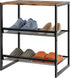4 Closet 3 Closet Garden you Shoe Rack for Narrow Tiers, Small Shoe Rack with Brown Wooden Tabletop, Adjustable Metal