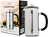 High Borosilicate Glass French Press, 1000 ml Capacity with 304 Stainless Steel for Coffee Enthusiasts