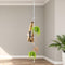Corner Coat Rack - 12 Hook Tension Rod Plant Stand Stainless Steel