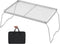 YETO Two Height Camping Grill Grate with Legs, 304 Stainless Steel Folding Campfire Grill for Outdoor Cooking