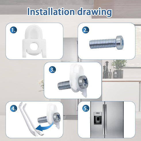 WR01X39781 Refrigerator Door Handle Mounting Stud, Fits GE Refrigerator Freezer Handle Replacement Parts (White, 2Pack)