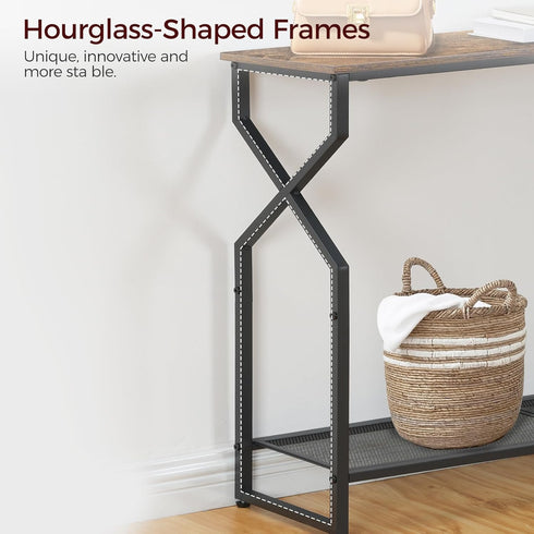2 CTHR21301 MAHANCRIS Tier Console Table, Sofa Table, Narrow Entryway Table, Hallway Entrance Table, Hourglass-Shaped