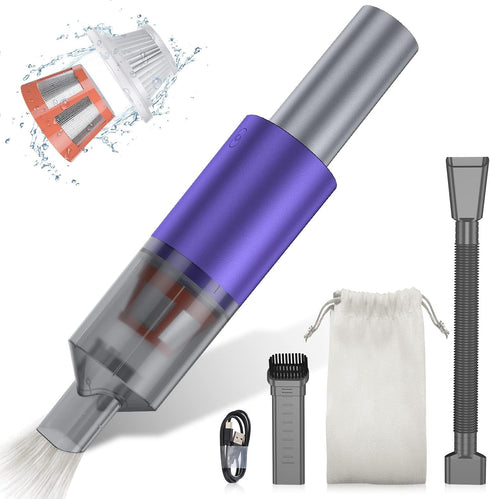 Mini Vacuum Cleaner Cordless, Portable with Two-speeds Adjustable, USB Charging, 120W Brushless Motor, 15KPa Suction