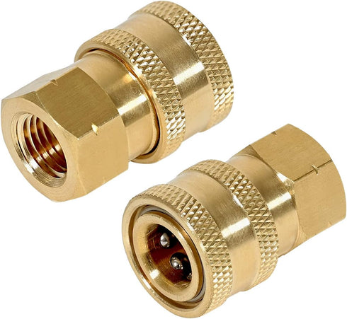 YAMATIC Pressure Washer Adapter, 1/4 Inch Quick Connect Fittings, Solid Brass, 5000 PSI Coupler for Most Pressure