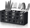 Ayiaren Farmhouse Wooden Silverware Utensil Caddy, Cutlery Holder Organizer for Kitchen Countertop and Table