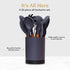 Silicone Kitchen Utensils Set & Holder, Cooking Essentials for New Home, Grey