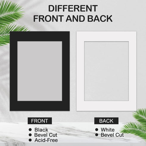 15 Pack 12x16 9x12 Black Picture Mats, Frame Mattes for Pictures Display Photo Frame Mat Core Bevel Cut Mat Board Show