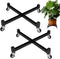 2 Pack 12" Plant Caddy with Wheels, Heavy Duty Metal Rolling Plant