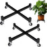 2 Pack 14" Plant Caddy with Wheels, Heavy Duty Metal Rolling Plant