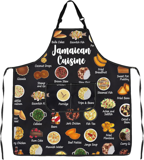 G2TUP Cooking Dishes Recipes Soup Apron with Pockets for Jamaican Cuisine