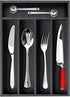 Ayiaren Wooden Cutlery Tray, Kitchen Utensil Drawer Organizer, Black Bamboo Flatware Divider
