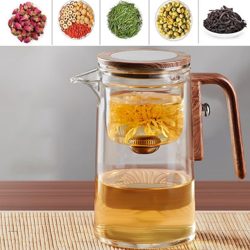 800ML/27OZ Witchcraft Magic Glass Teapot with Infuser Strainer and Lid for Loose Leaf Tea Herbal, Magnetic Water