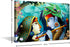 Canvas Wall Art of Lord Krishna, Retro House Decorations, Giclee Framed Stretched Ready to Hang 24"Wx16"H