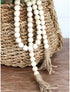 PINSUKO Natural Wood Bead Garland Set with Tassels, Farmhouse Beads, 57 Inches