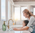 2Pack 18Oz JASAI Green Glass Soap Dispenser with Gold Rust Proof Pump, Refillable Dish Soap Dispenser for Kitchen