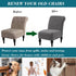 HFCNMY Armless Armless Chair Cover,Stretch Velvet Accent Chair Cover Slipcover Soft with Elastic Bottom Dark Gray