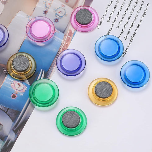 Qualsen 50 Pcs Magnets for Whiteboard, Round Fridge Magnets for Classroom, Home, Office & Locker (5 Colors)