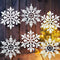 6pcs Large White Snowflakes Ornaments, 12 Big Plastic Glitter Snowflake for Winter Indoor Outdoor Christmas Decorations