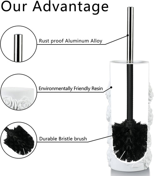 Set Toilet Brush and Holder for Bathroom, Stylish and Durable Cleaning Tool with Modern Design, Compact for Efficient