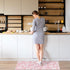 Spring Kitchen Rugs Set of 2, Pink White Daisy Flower Door Mat Non Slip Floor Rugs for Home Kitchen Room Decor