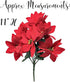 BANBERRY DESIGNS Poinsettia Picks - Set of 7 Red Christmas Flowers, 11" H Poinsettia Flower Bunch