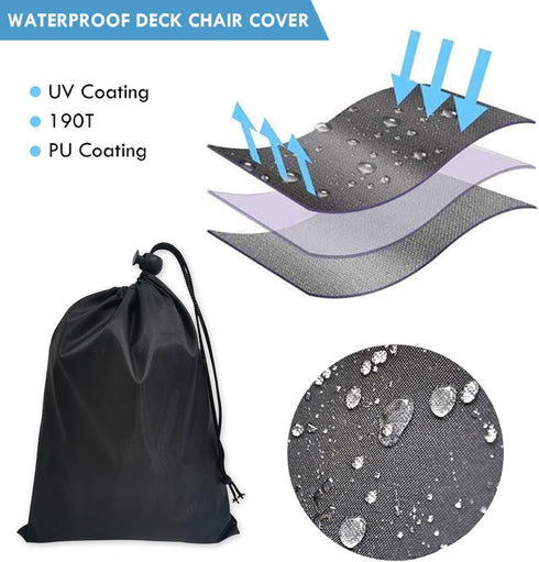SXAOZYRS 2 Bag(32.3" 7.9" 36.6" Zero Gravity Chair Covers PCS, Outdoor Zero Gravity Folding Patio Chair Covers