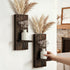 Treory Set 2, 13.8" 5" Wood Wall Planter of Wooden Wall-Mounted Vase with Shelf for Plants & Candles, Farmhouse Hanging
