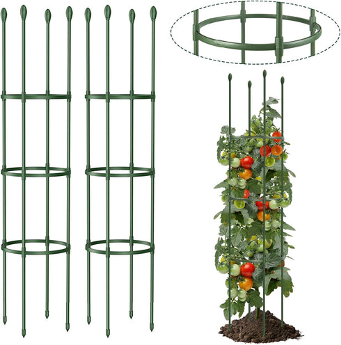 LOMNYIY Garden Trellis, Tomato Cage Tall Plant Support Climbing Vines Flowers Stands Cucumber